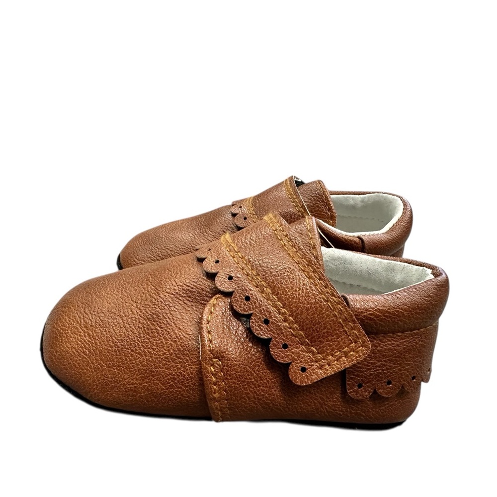 Jack & Lily My Moc Brown Leather Baby Shoes Size 12-18 months - Picture 4 of 8